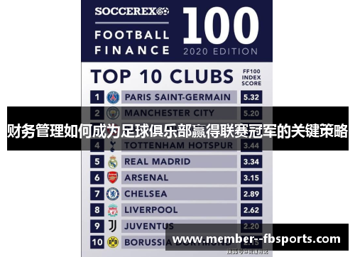 财务管理如何成为足球俱乐部赢得联赛冠军的关键策略